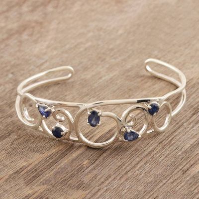 Alternate image for Genuine Sapphire and Sterling Silver Bracelet Gujarat Garden