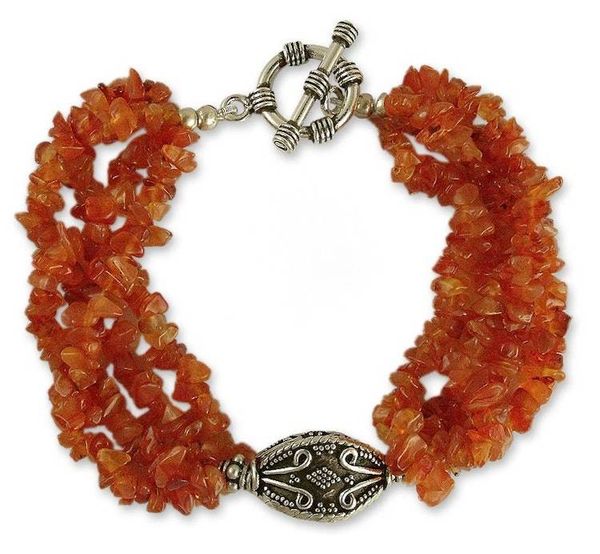 Alternate image for Carnelian torsade bracelet Natural Sophistication