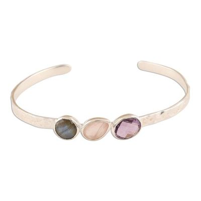 Alternate image for Multi-Gemstone Cuff Bracelet with Labradorite Captivating Trio