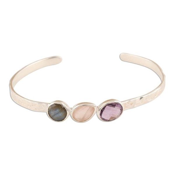 Alternate image for Multi-Gemstone Cuff Bracelet with Labradorite Captivating Trio