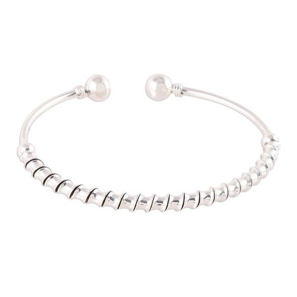 Alternate image for Spiral Pattern Sterling Silver Cuff Bracelet from India Fascinating Pattern