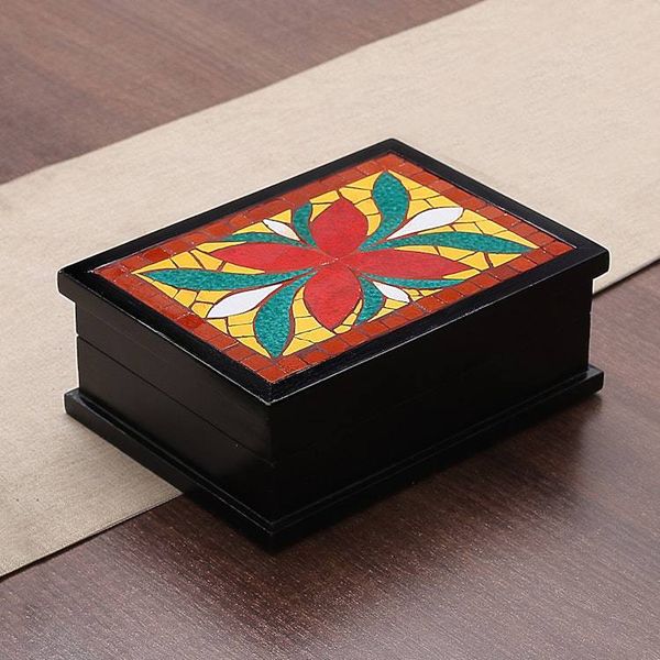 Alternate image for Mosaic decorative box Poinsettia