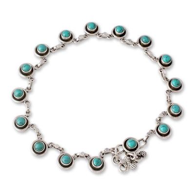 Alternate image for Sterling Silver and Calcite Link Anklet from India Trendy Walk