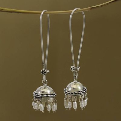 Alternate image for Cultured Pearl and Sterling Silver Jhumki Dangle Earrings Beauty in Tradition