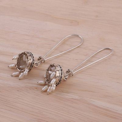 Alternate image for Cultured Pearl and Sterling Silver Jhumki Dangle Earrings Beauty in Tradition