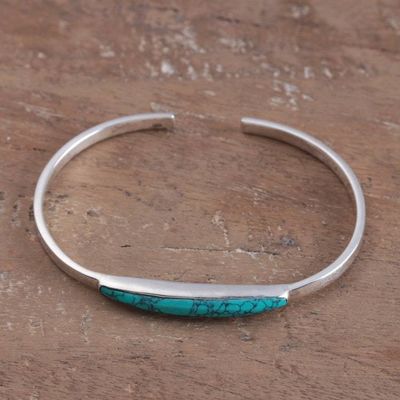 Alternate image for Modern High-Polished Reconstituted Turquoise Cuff Bracelet Endless Lagoon