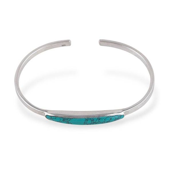 Alternate image for Modern High-Polished Reconstituted Turquoise Cuff Bracelet Endless Lagoon