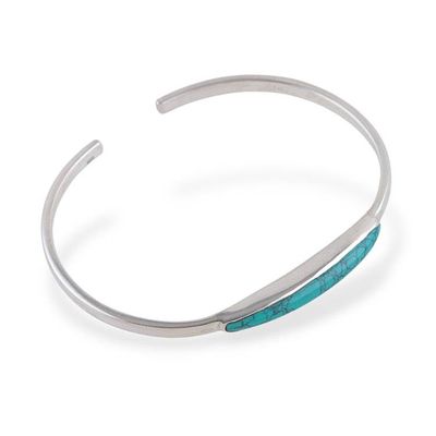 Alternate image for Modern High-Polished Reconstituted Turquoise Cuff Bracelet Endless Lagoon
