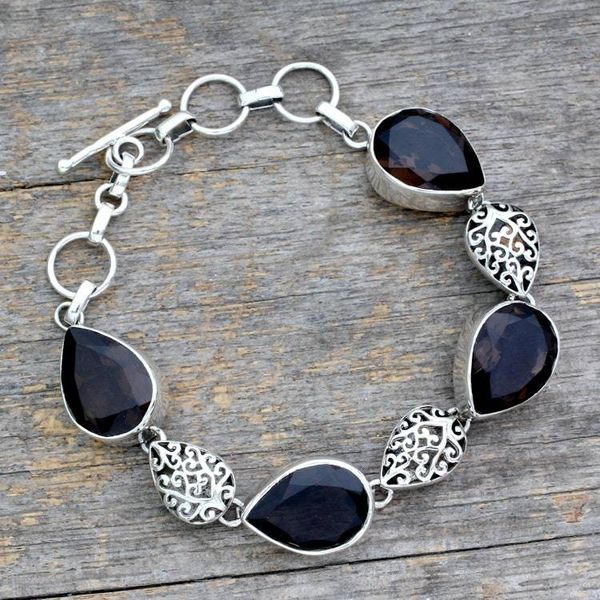 Alternate image for Indian Sterling Silver and Smoky Quartz Bracelet Tears of Joy