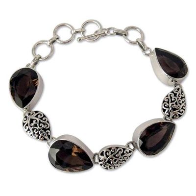 Alternate image for Indian Sterling Silver and Smoky Quartz Bracelet Tears of Joy