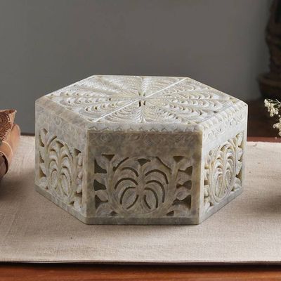 Primary image for Hand Carved Soapstone Jewelry Box Wings