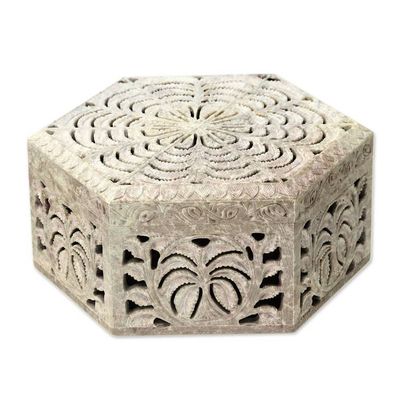Alternate image for Hand Carved Soapstone Jewelry Box Wings