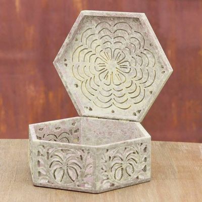 Alternate image for Hand Carved Soapstone Jewelry Box Wings