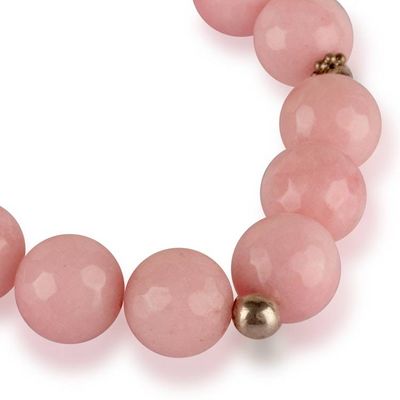 Alternate image for Classic Sterling Silver and Agate Beaded Bracelet in Pink Empathy Sparks