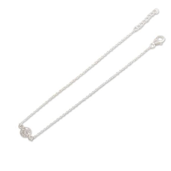 Alternate image for Cubic Zirconia and Sterling Silver Anklet Moon Sparkle