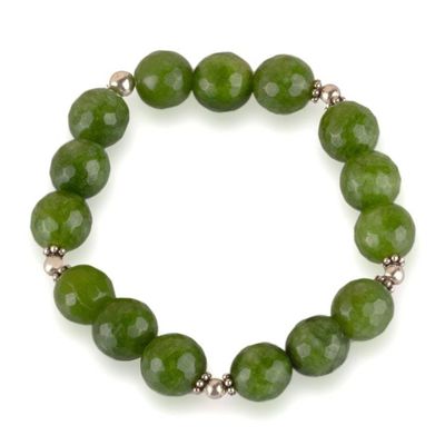 Alternate image for Bohemian-Inspired Green Agate Beaded Bracelet from India Lucky Sparks
