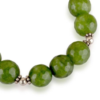 Alternate image for Bohemian-Inspired Green Agate Beaded Bracelet from India Lucky Sparks