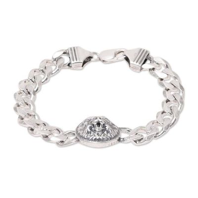 Alternate image for Mens Rhodium Plated Sterling Silver Lion Bracelet Roar of the Lion