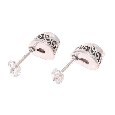 Alternate image for Soft Pink Chalcedony Teardrop Stud Earrings from India Soft Pink Mist