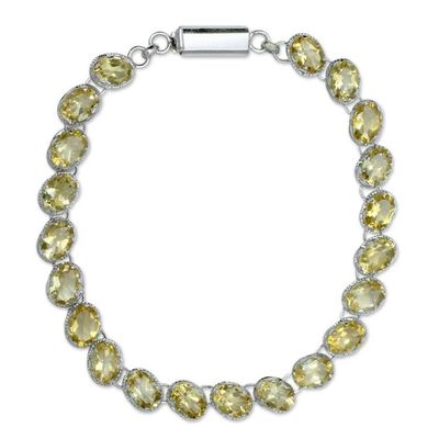 Alternate image for Sterling Silver Tennis Style Citrine Bracelet from India India Delight