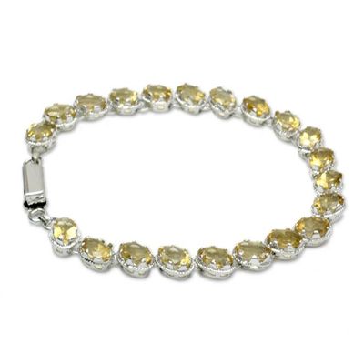 Alternate image for Sterling Silver Tennis Style Citrine Bracelet from India India Delight