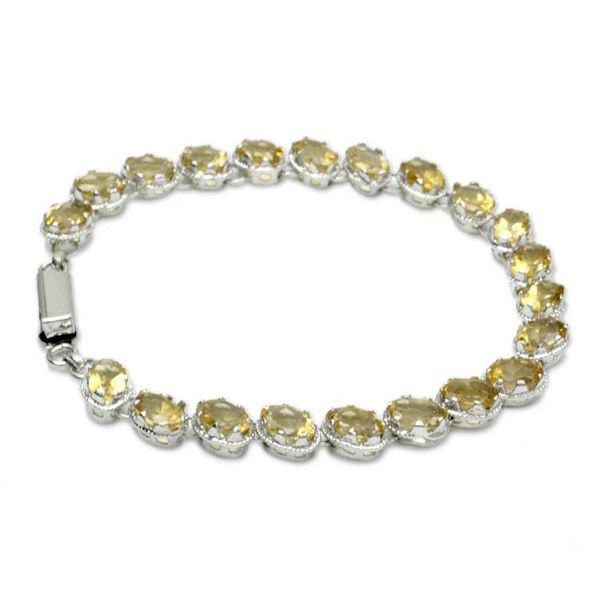 Alternate image for Sterling Silver Tennis Style Citrine Bracelet from India India Delight