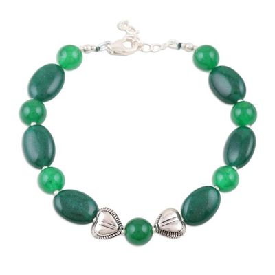 Alternate image for Green Onyx and Aventurine Beaded Bracelet from India Green Goodwill