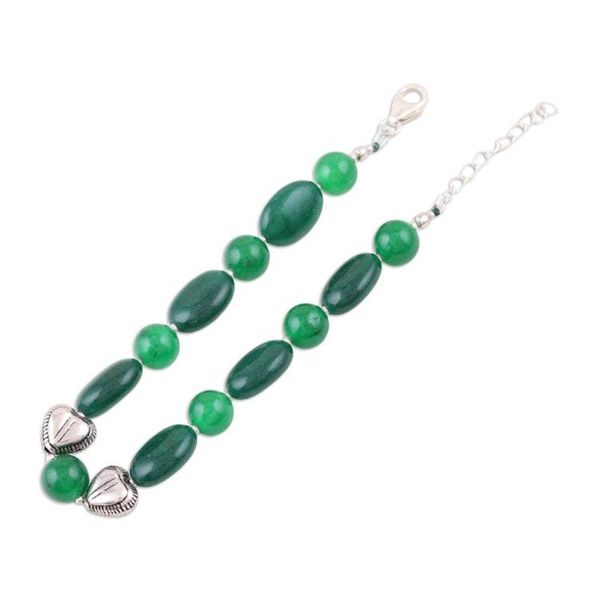 Alternate image for Green Onyx and Aventurine Beaded Bracelet from India Green Goodwill