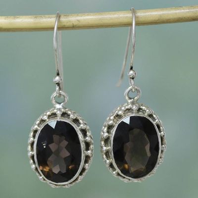 Primary image for Smoky Quartz Earrings Sterling Silver Jewelry Dazzle