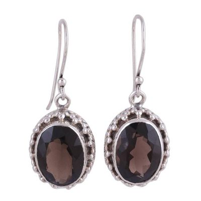 Alternate image for Smoky Quartz Earrings Sterling Silver Jewelry Dazzle