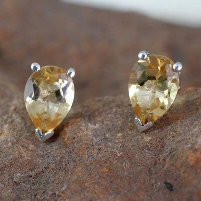 Alternate image for Fair Trade Citrine Stud Earrings 2.5 cts Devotion