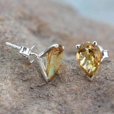 Alternate image for Fair Trade Citrine Stud Earrings 2.5 cts Devotion