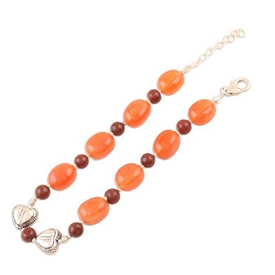 Alternate image for Carnelian and Sunstone Beaded Bracelet from India Sunrise Harmony