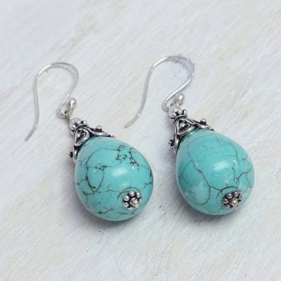 Alternate image for Sterling Silver and Calcite Dangle Earrings from India Divine Drops