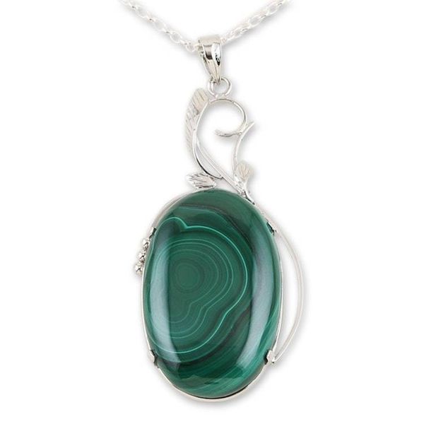 Alternate image for Sterling Silver Choker Malachite Necklace Verdant India
