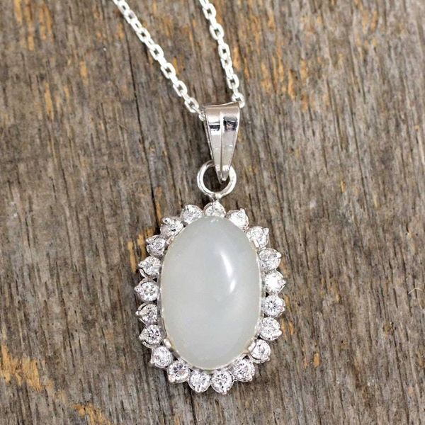Alternate image for Handcrafted Sterling Silver and Moonstone Choker Serene Blossom