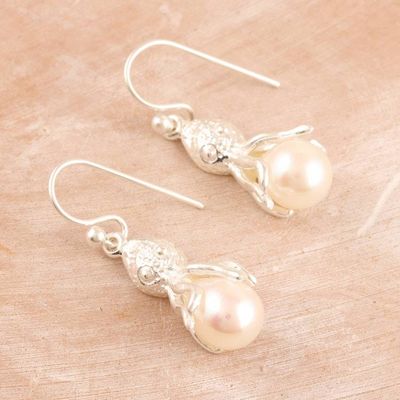 Alternate image for Sterling Silver and Cultured Pearl Dangle Earrings Natural Bliss