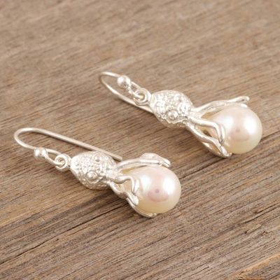 Alternate image for Sterling Silver and Cultured Pearl Dangle Earrings Natural Bliss