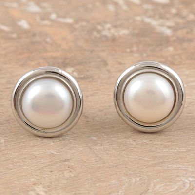 Alternate image for Sterling Silver and Cultured Pearl Earrings Enduring Beauty