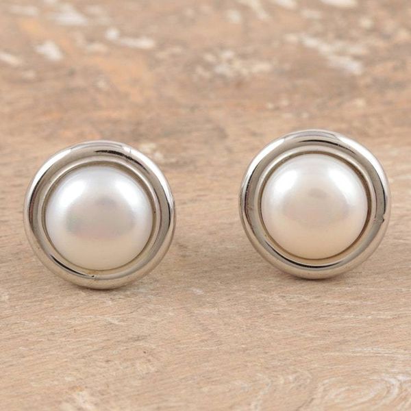 Alternate image for Sterling Silver and Cultured Pearl Earrings Enduring Beauty