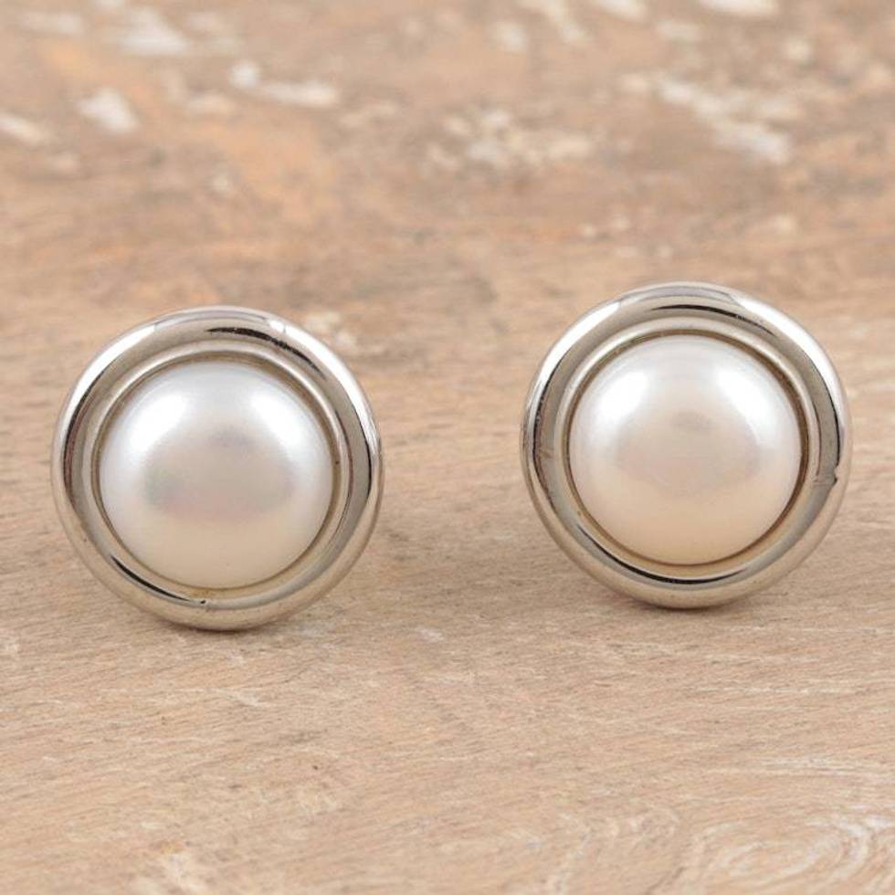 Sterling Silver and Cultured Pearl Earrings 'Enduring Beauty'