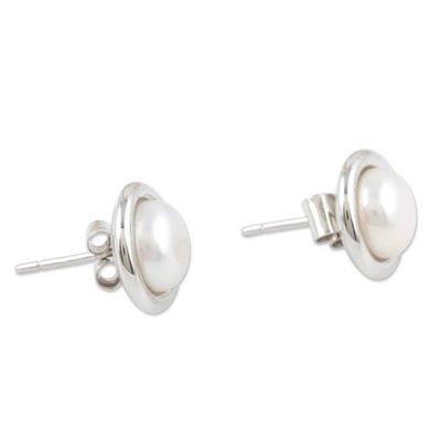 Alternate image for Sterling Silver and Cultured Pearl Earrings Enduring Beauty