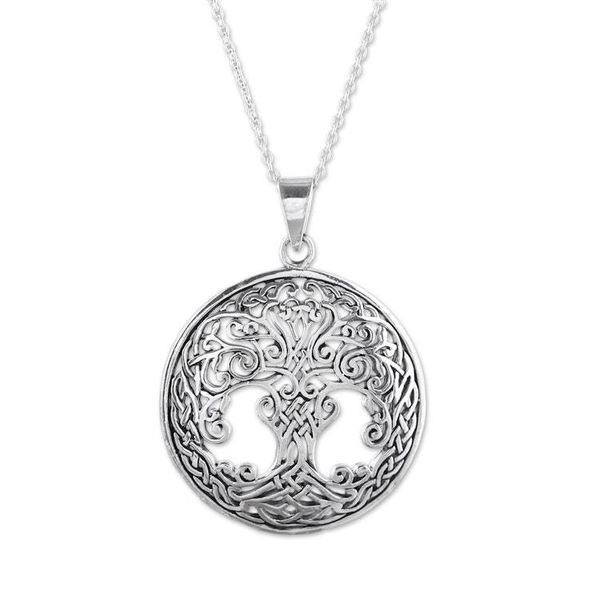 Alternate image for Handcrafted Sterling Silver Ornate Forest Pendant Necklace Magnificent Tree