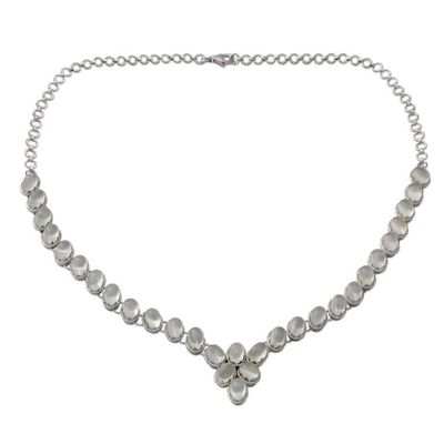Alternate image for Sterling Silver Choker Moonstone Necklace Good Fortune  Cascading Light