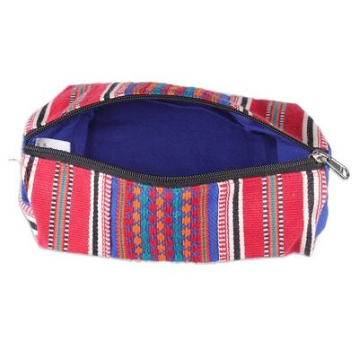 Alternate image for Folk Art Striped Cotton Cosmetic Bags with Zipper Pair Festival Stripes
