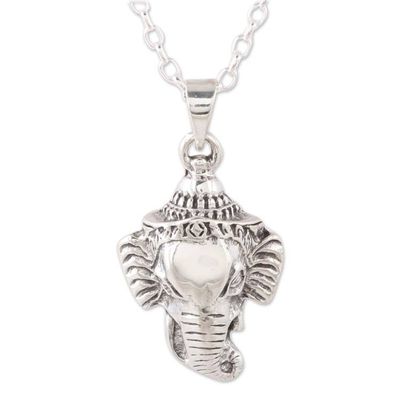 Alternate image for Sterling Silver Elephant Pendant Necklace Crafted in India Charm of the Elephant