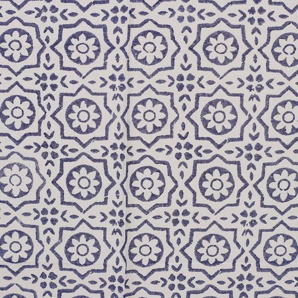 Alternate image for Cotton Bandana with Floral and Vine Motifs Blue Garden
