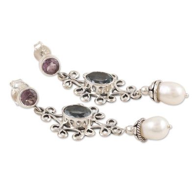 Alternate image for Traditional Polished 4-Carat Multi-Gemstone Dangle Earrings Loyal Vines