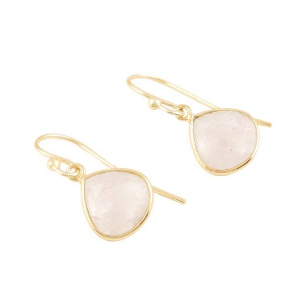 Alternate image for 18k Gold-plated Rainbow Moonstone Dangle Earrings from India Misty Sparkle