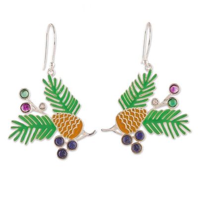 Alternate image for Tropical-Inspired Green and Yellow Multi-Gemstone Earrings Tropical Gems